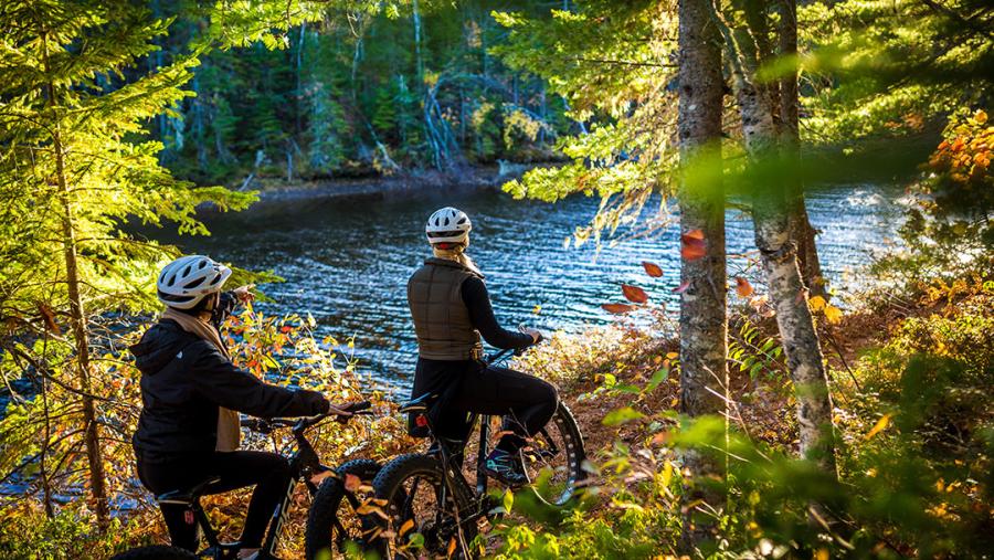 Fat biking in the trails at Kouchibouguac National Park