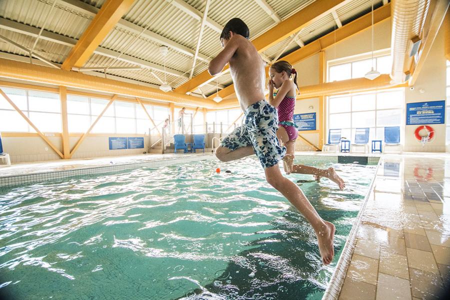 Pool time at Moncton’s Delta Beauséjour Hotel