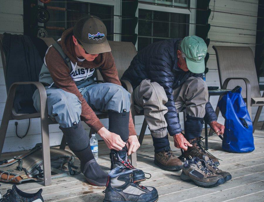 Getting ready for a fishing day on the Restigouche River