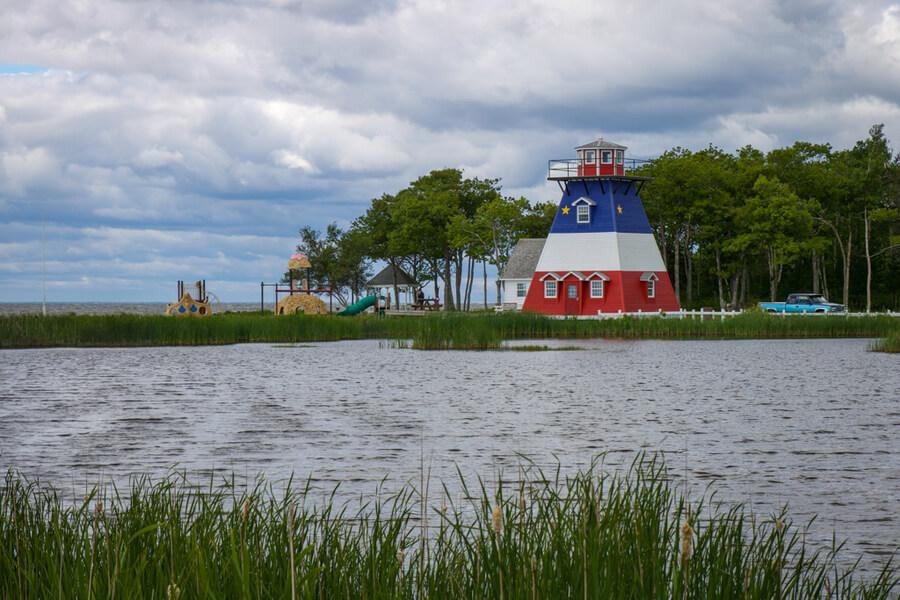 Hay Island Lighthouse from afar, Neguac