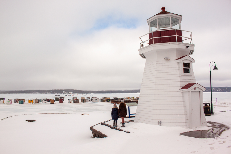 Winter in Rothesay - Fishing Huts and Lighthouse