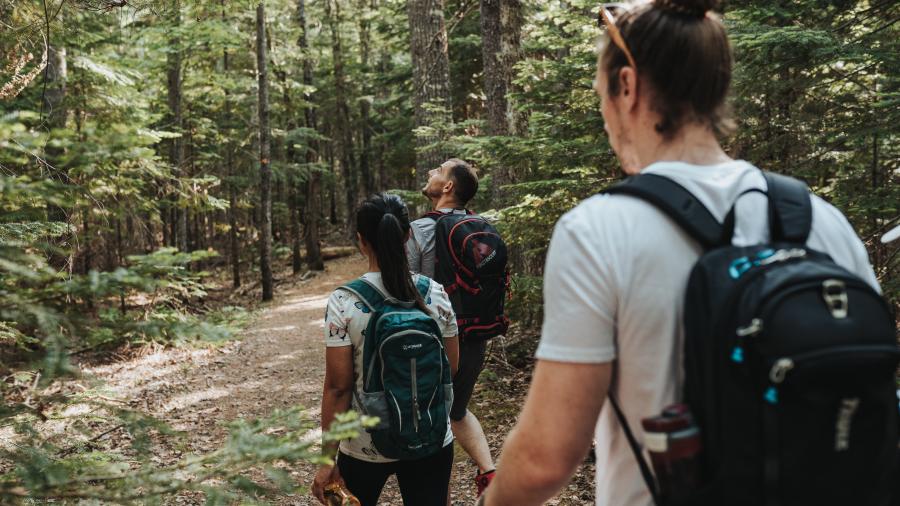 people hiking at Kouchibuguac National Park