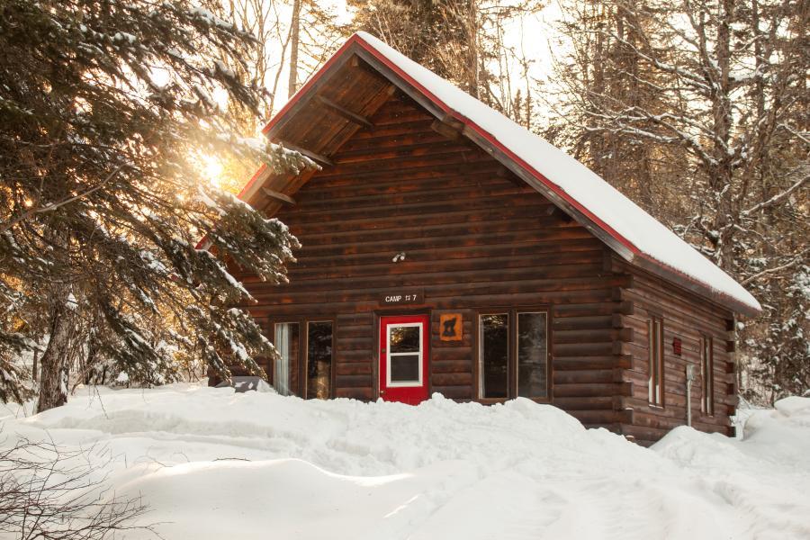 A real-life snow globe experiene at Chalets Restigouche.