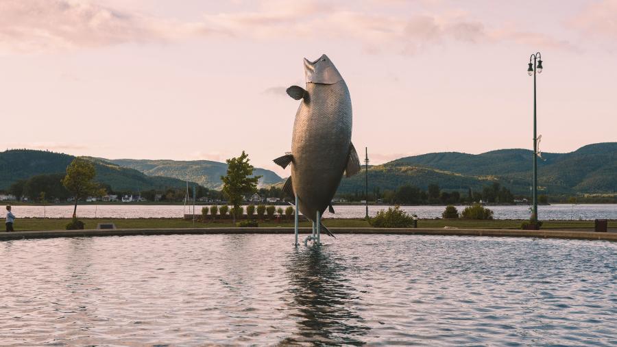 Restigouche Sam, Salmon Plaza in Campbellton