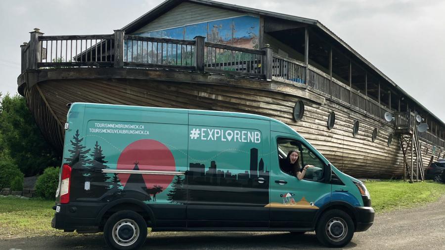 #ExploreNB van in front of Noah's Ark Café