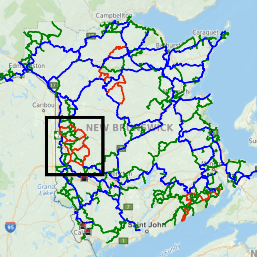a map of the historic highlands snowmobile trail