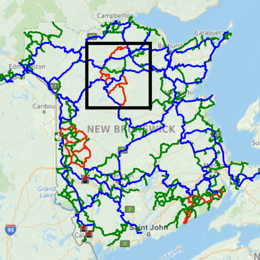 a map of the christmas mountains snowmobile trail