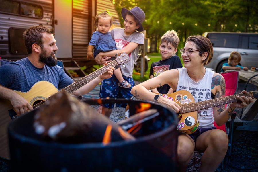 family camping at Republique Provincial Park