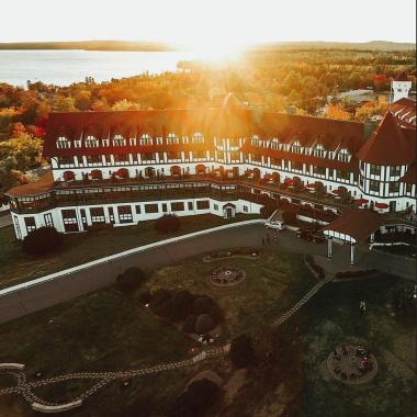 Algonquin Resort from above, in the fall