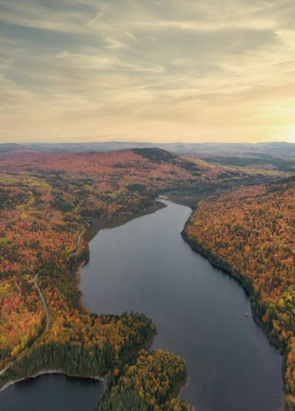 Mount Carleton Provincial Park in the fall, from above